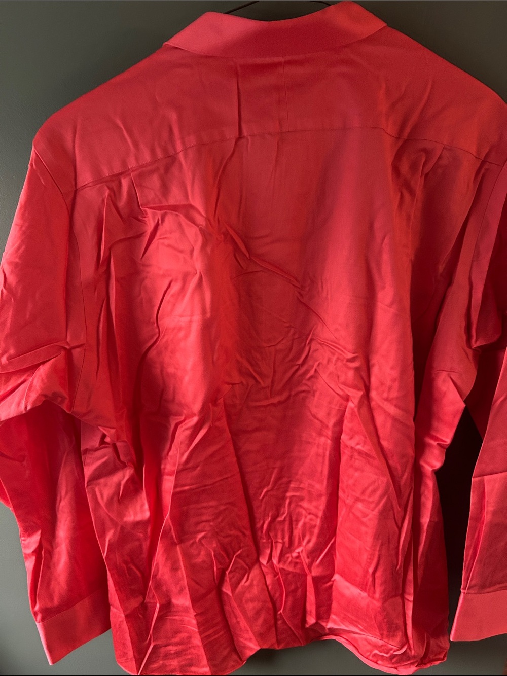 Murano Men’s Coral-Red Long Sleeve Dress Shirt - Picture 2 of 3